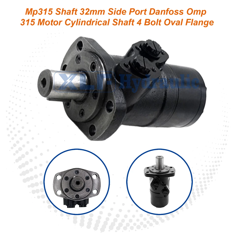 Motor Danfoss Omp 315 Mp315 - 32 mm Válcová hřídel 4 šrouby s oválnou přírubou, boční port